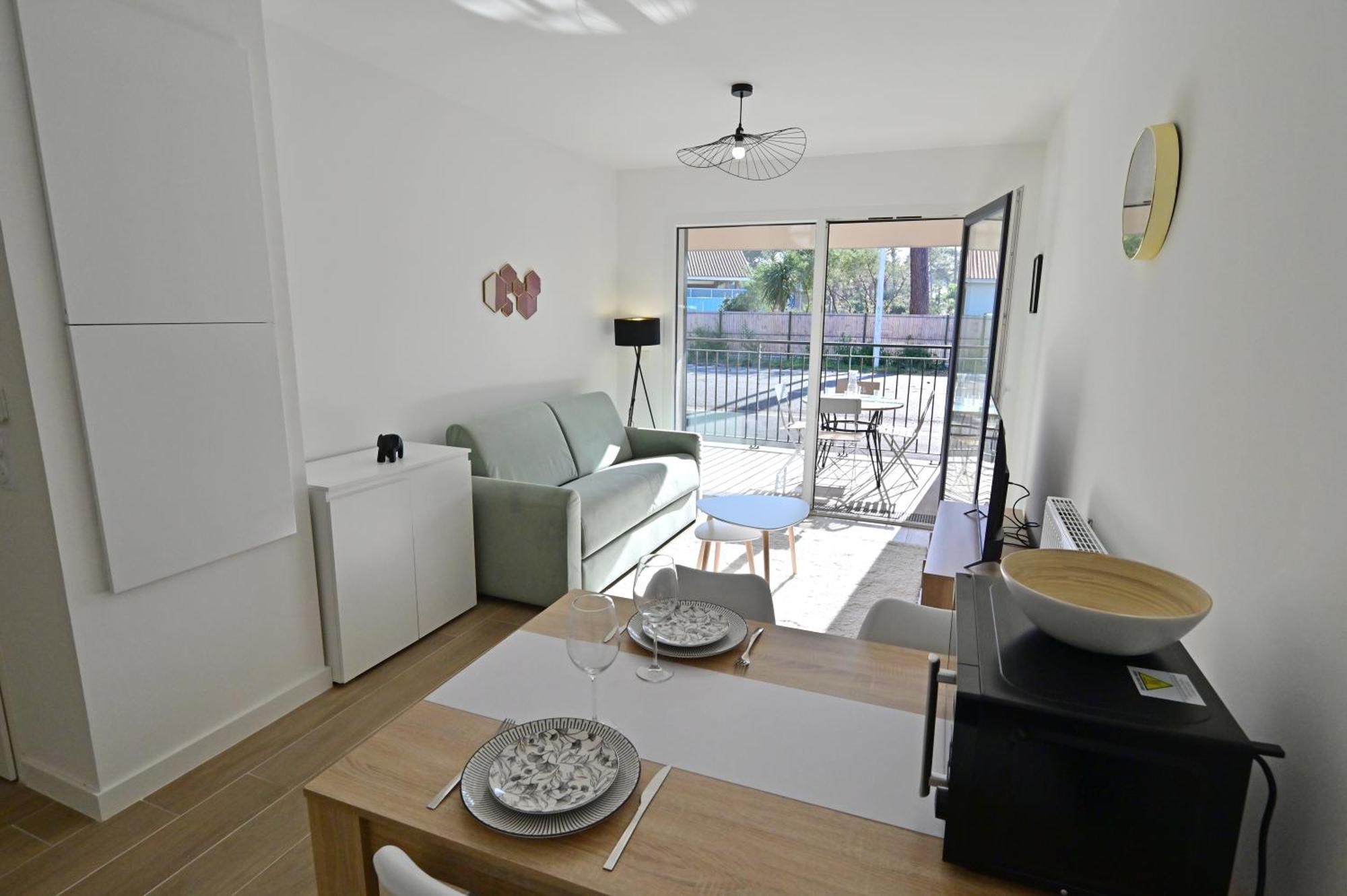Apartamento Biscawai Chaleureux Et Cosy Avec Terrasse Biscarrosse Exterior foto